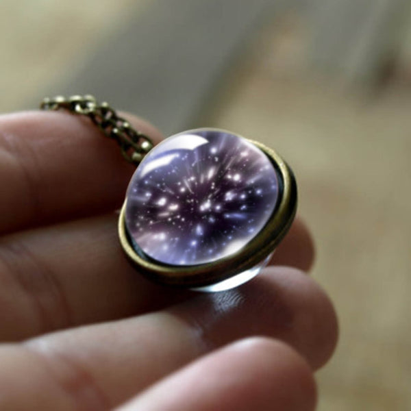 Glass Pendant Nebula Galaxy Planets