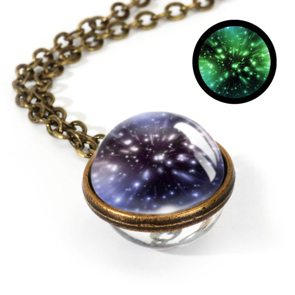 Glass Pendant Nebula Galaxy Planets