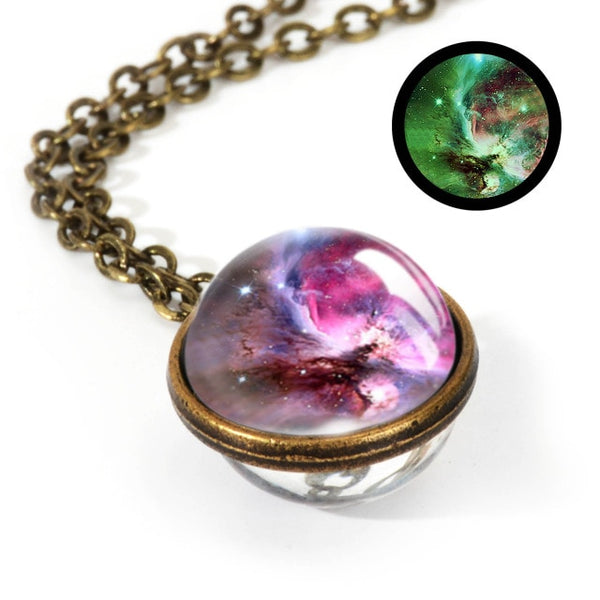 Glass Pendant Nebula Galaxy Planets