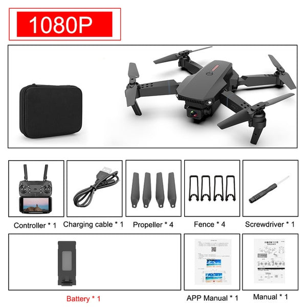 1080p camera black color 1 battery drone