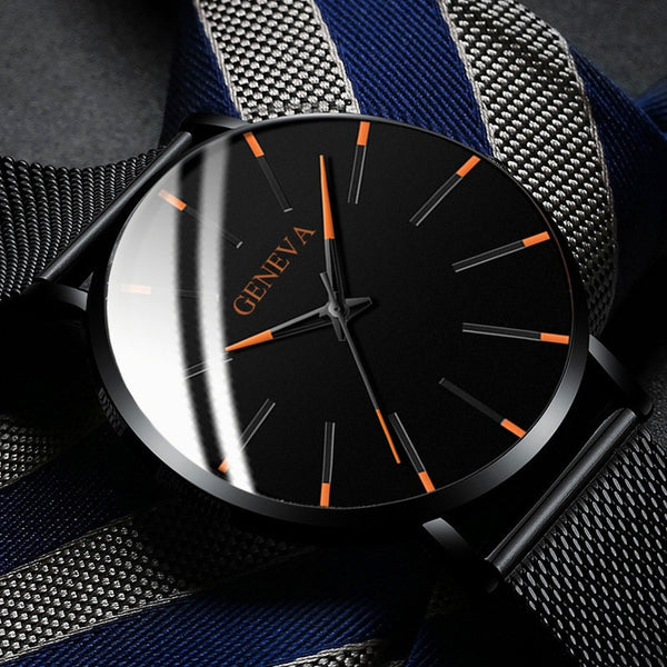 2020 Minimalist Men's Fashion Ultra Thin Watches Simple Men Business Stainless Steel Mesh Belt Quartz Watch Relogio Masculino