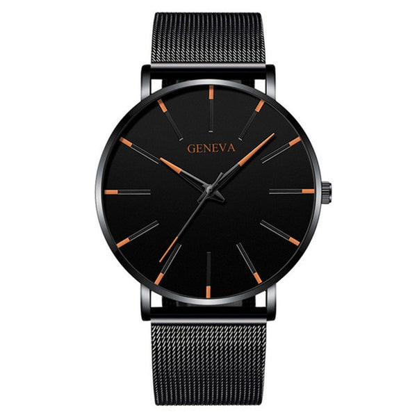 2020 Minimalist Men's Fashion Ultra Thin Watches Simple Men Business Stainless Steel Mesh Belt Quartz Watch Relogio Masculino