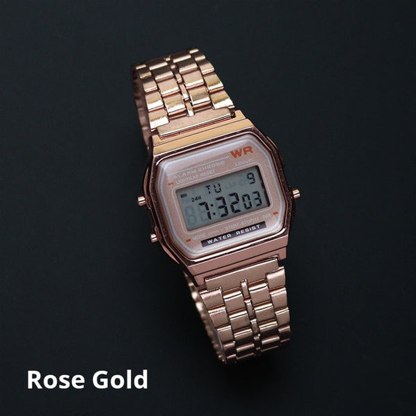 Silver Rose Gold Watch F91W