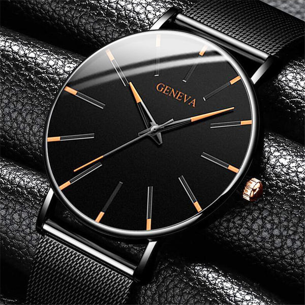 2020 Minimalist Men's Fashion Ultra Thin Watches Simple Men Business Stainless Steel Mesh Belt Quartz Watch Relogio Masculino